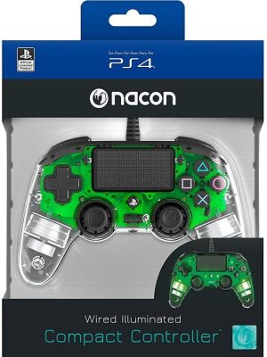 Mando Compact Controller Nacon Wired Verde Transparente PS4