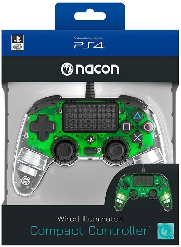 Mando Compact Controller Nacon Wired Verde Transparente PS4