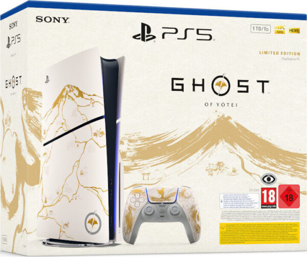 Consola PS5 Slim Edition + DualSense (1TB) Ghost of Yotei - Gold Limited Edition
