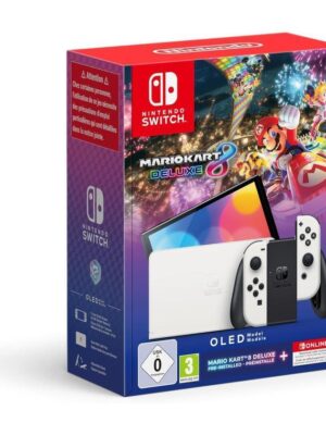 Consola Nintendo Switch Oled + Mario Kart 8 Deluxe + 12 Meses NSO
